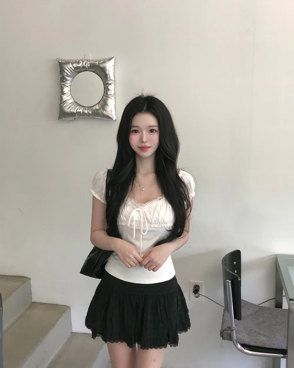 미니 스커트 모델 착용 이미지-S1L34