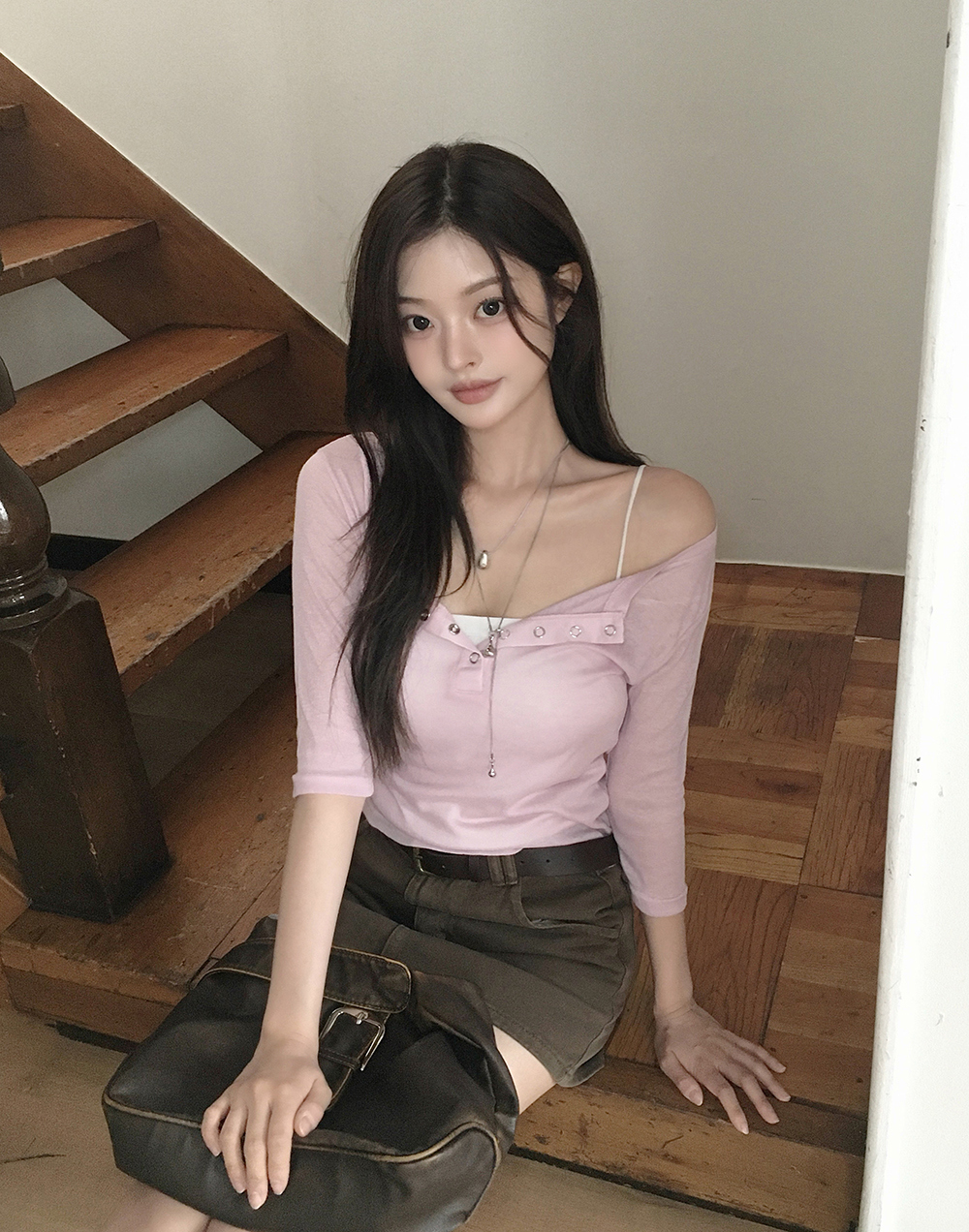미니 스커트 모델 착용 이미지-S4L20