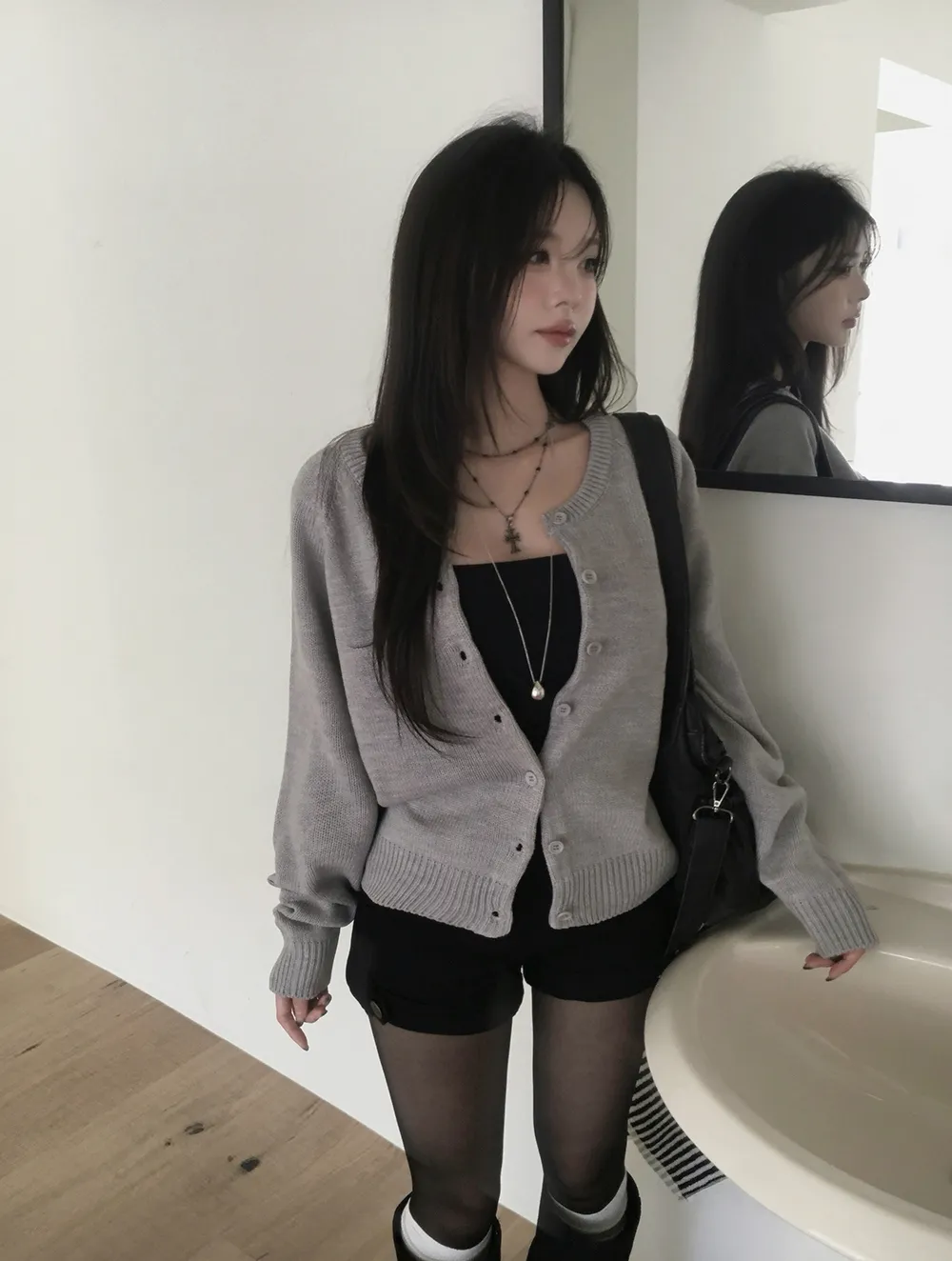 카디건 모델 착용 이미지-S3L57