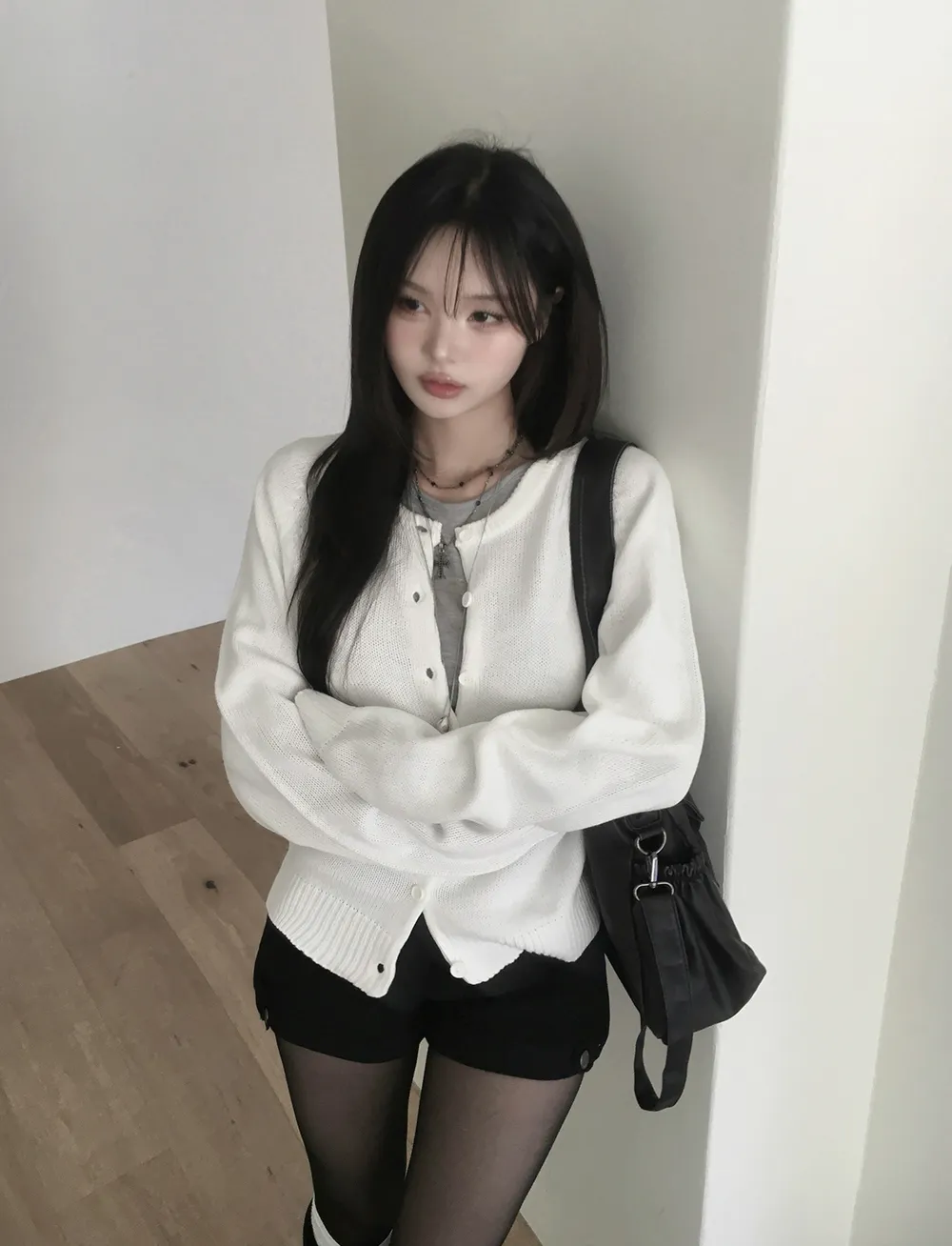 카디건 모델 착용 이미지-S3L39