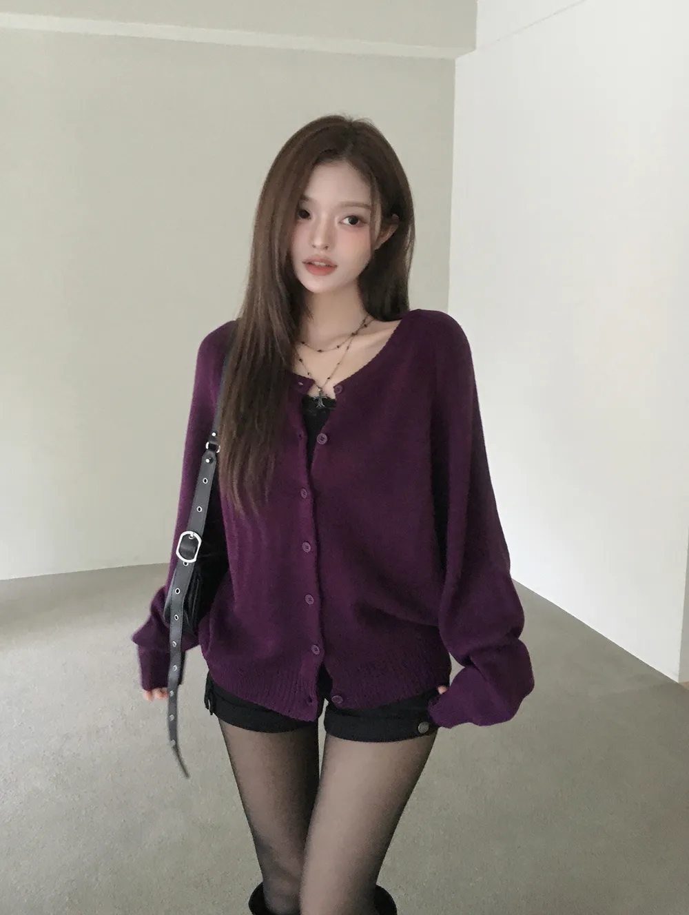 카디건 모델 착용 이미지-S3L47