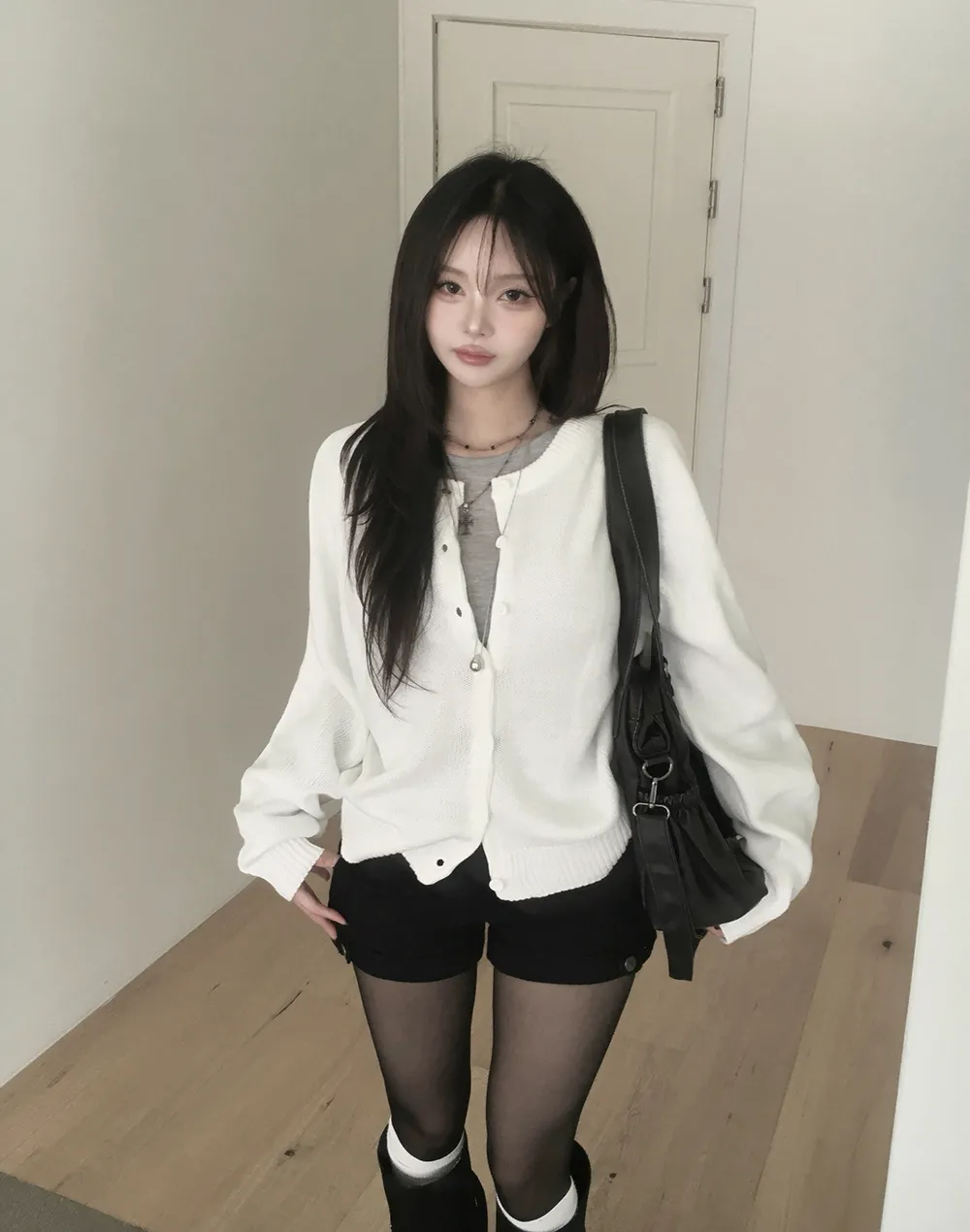 카디건 모델 착용 이미지-S3L42