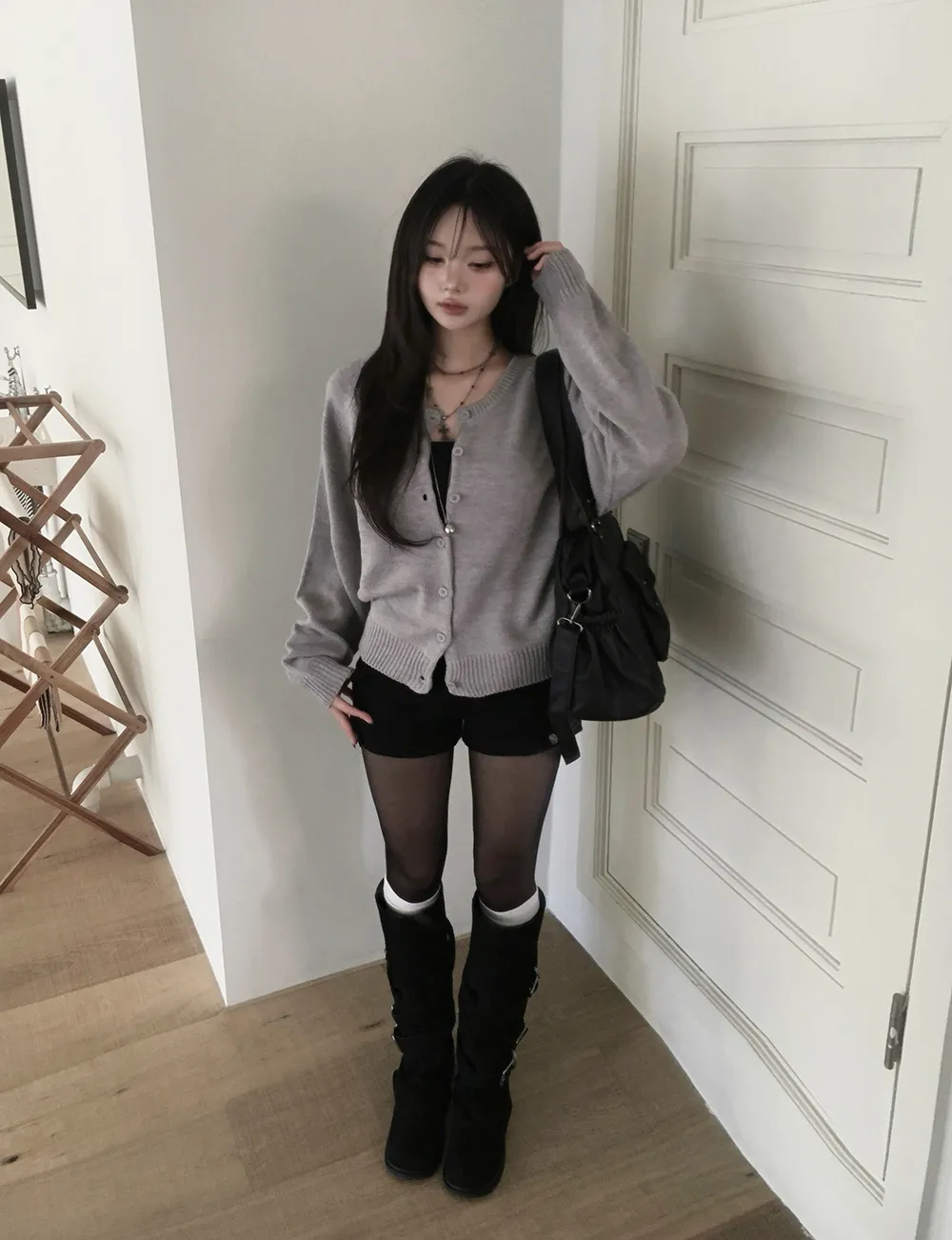 카디건 모델 착용 이미지-S3L58