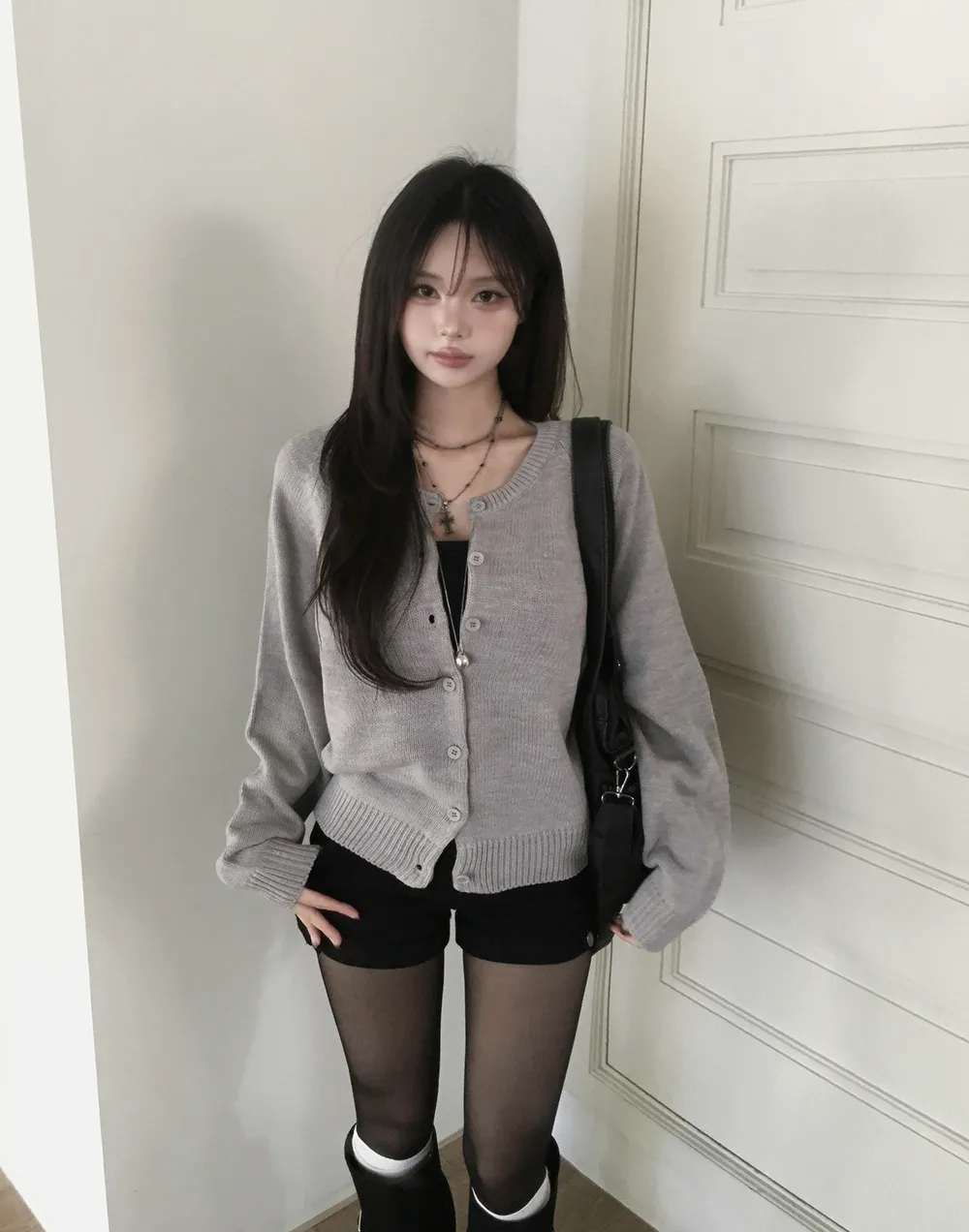 카디건 모델 착용 이미지-S3L59