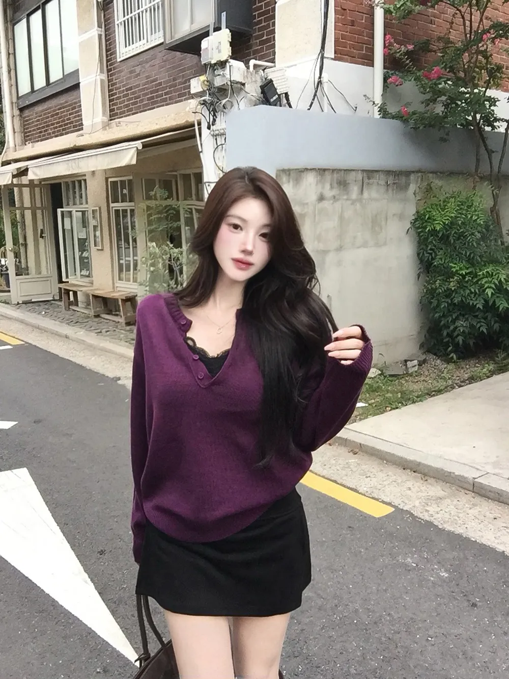 긴팔 티셔츠 모델 착용 이미지-S3L29