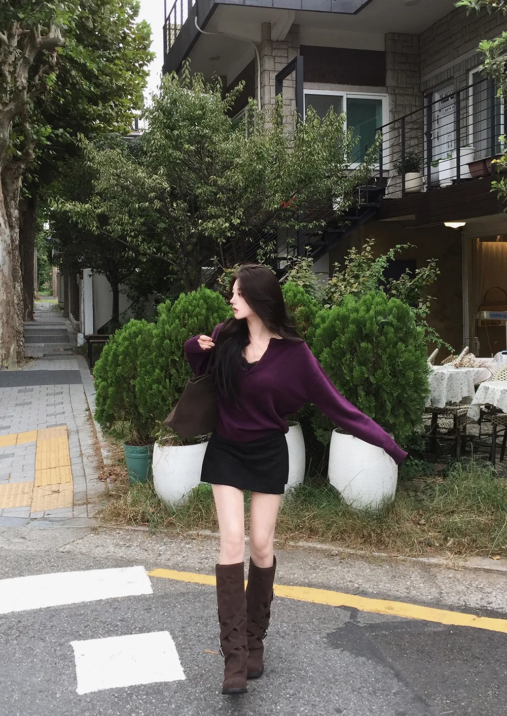 긴팔 티셔츠 모델 착용 이미지-S3L35