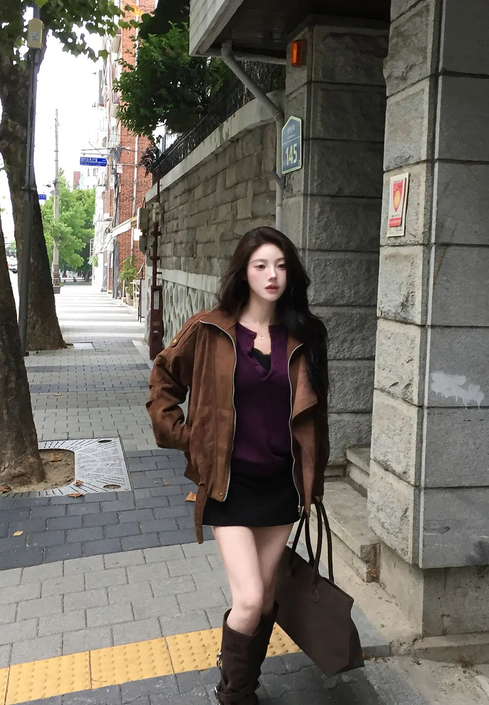 긴팔 티셔츠 모델 착용 이미지-S3L30