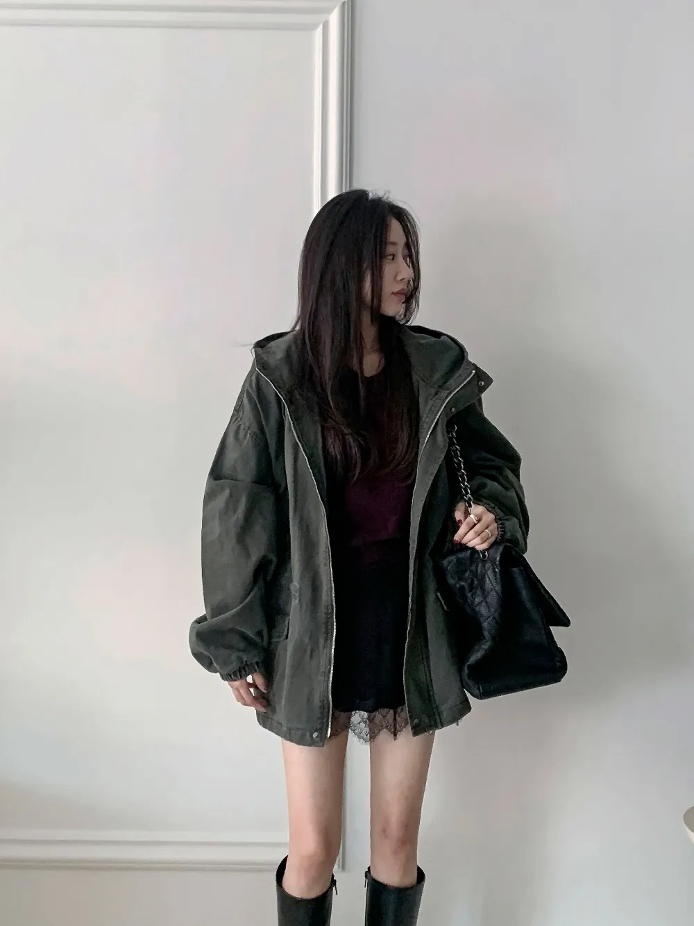 미니 스커트 모델 착용 이미지-S3L70