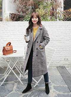 ディニテコリエ　チェック ダブルブレストウールコート 715949_16309203_k3.gif