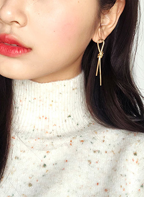 ノットロングピアス 全2色 D