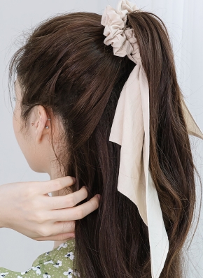 美品 Chloé クロエ チャーリー ロングリボンシュシュ