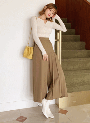 ハーフプリーツパンツ・全3色 | レディースファッション通販 - DHOLIC