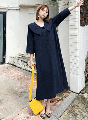 ビッグカラーワンピース・全4色 | レディースファッション通販