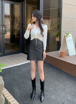 Max Mara LEISURE◆レザーライク ミニスカート Max Mara MAX MARA LEISURE マックスマーラ レジャー スカート