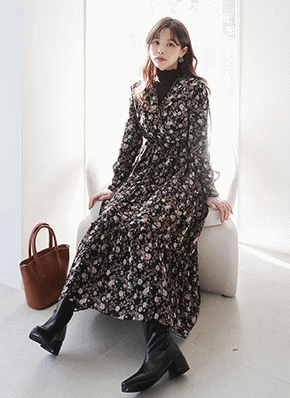 シフォン花柄ワンピース・全2色 | レディースファッション通販 - DHOLIC