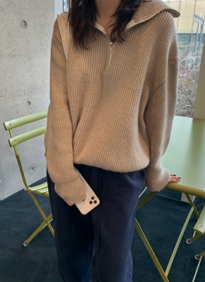 ハイネックハーフジップニット | レディースファッション通販 - DHOLIC