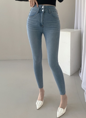 DIANTE スキニーパンツ ダブルボタン 3TYPEダブルボタンスキニーデニムパンツ | レディース