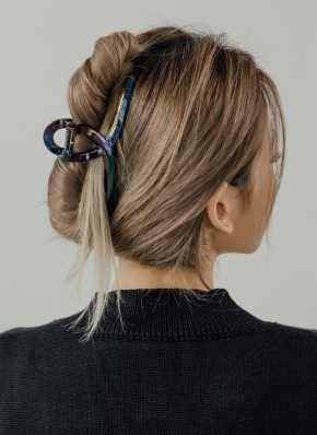 オーロラカラー ヘアクリップ 中型 ヘアアクセサリー/オーロラフォーククリップ(オーロラカラー,ヘア