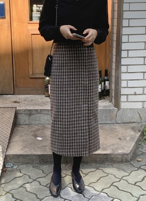 DRAWER バックスリット ブロックチェックロングスカート 1227381_19370380_k3.jpg