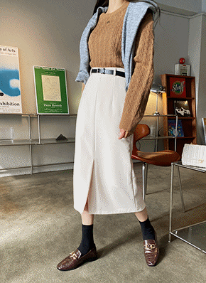 スカート D. ベルト付スリットスカート・全4色 | レディースファッション通販 - DHOLIC