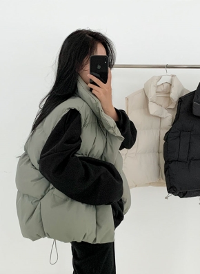 ストリングヘムウェルロンベスト P アウター ダウンコート 中綿コート レディースファッション通販 Dholic ディーホリック