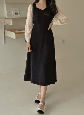 ★ChicLine★ リノア配色プリーツワンピース(ハートネック) 1312033_20031750_k3.jpg