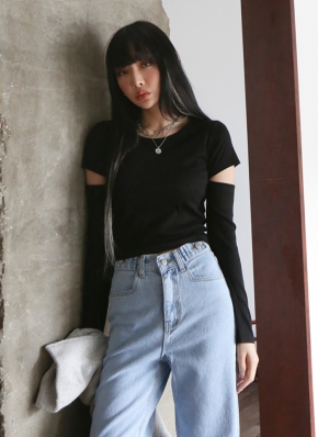 jonnlynx カットアウト Tシャツ　リブ 1312918_20044171_k3.jpg