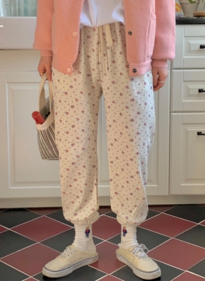 ワッフル花柄スウェットパンツ | レディースファッション通販 - DHOLIC