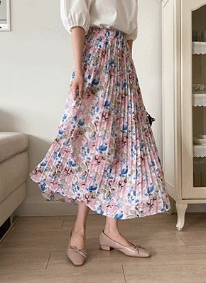 【DIOR】☆花柄がフェミニン☆ プリーツ ミディスカート プリーツ花柄スカート・全3色 | レディースファッション通販