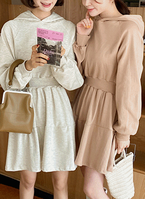 フードティアードミニワンピース・全3色 | レディースファッション通販