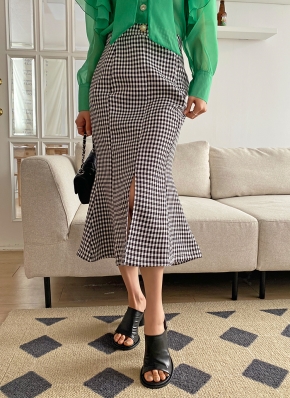 ギンガムチェックマーメイドスカート | レディースファッション通販