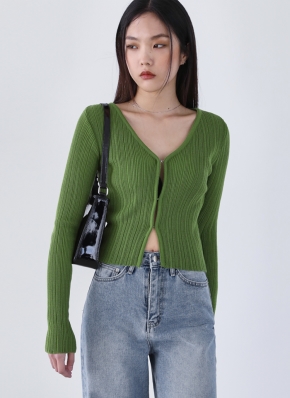 SENEE（セニー）の「front hook v neck cardigan（フロント