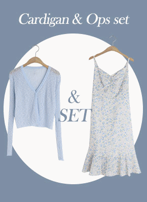カーディガン&花柄ワンピースSET・全2色 | レディースファッション通販