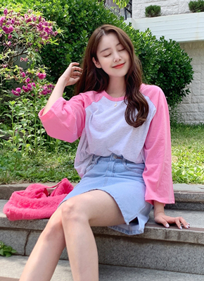 配色ラグランTシャツ | レディースファッション通販 - DHOLIC