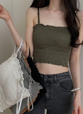 the barnnet ホワイトフリルキャミソール コットンフリルキャミトップス – Bab