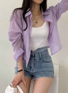キャミソール　シースルーシャツ Sov. インナーシャツ 肌着 Sov./ カップ付シースルー