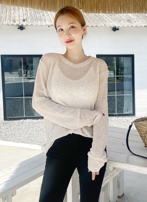 ニット セーター リネン混フーディー レディース 1414019_21006672_k3.jpg