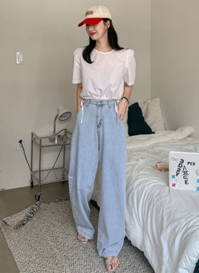 スカイブルーワイドデニムパンツ | レディースファッション通販 スカイブルーワイドデニムパンツ | レディースファッション通販