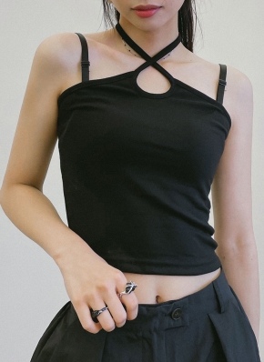 新品】d.i.a. ドクロ スカル チェーン付き ホルターネック