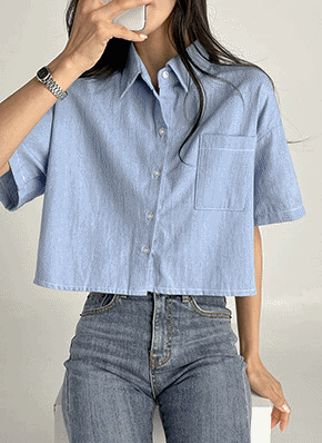 クロップドデニムシャツ | レディースファッション通販 - DHOLIC