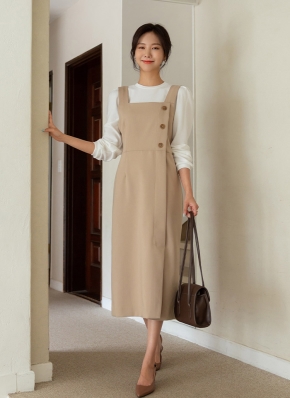 【美品】24ans ボタンビスチェ　ストラップレスワンピース 1436912_21225056_k3.jpg