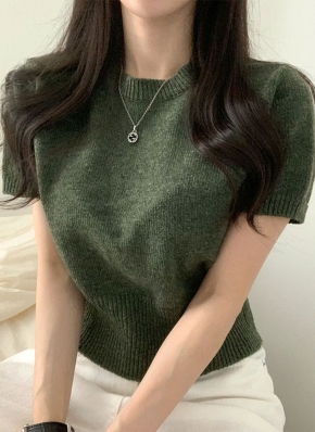 新品未使用Ballseyビジュー装飾 グレー クロップドニット 半袖 JILL by JILL STUART｜◇半袖ロゴジャカードビジューニット