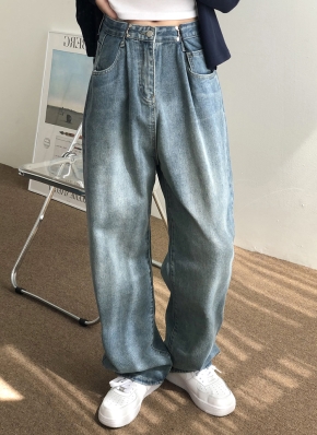バイカラーウエストホックデニムパンツ Eimee Law│Eimee Law