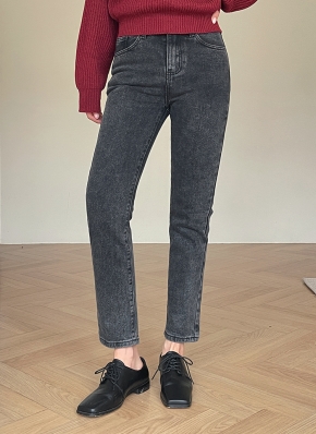 3TYPE裏起毛ダークグレーデニムパンツ | レディースファッション通販 