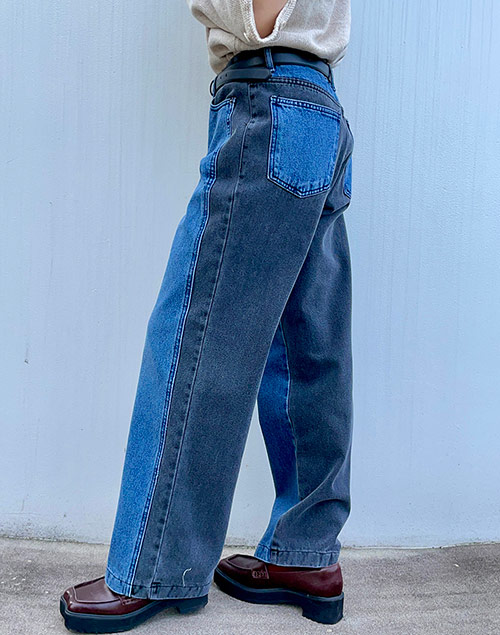 バイカラーデニムパンツ・p284403 | ジーンズ ジーンズ 