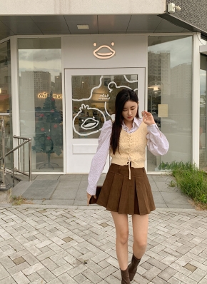 コーデュロイスカート パンツ裏地コーデュロイボックスプリーツスカート | レディース