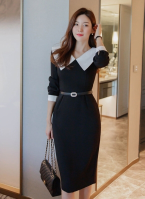 baddiary ワンピース ワイドフラットカラーワンピース | レディースファッション通販 - DHOLIC