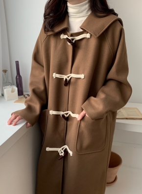 ウール混キルト裏地ダッフルコート | レディースファッション