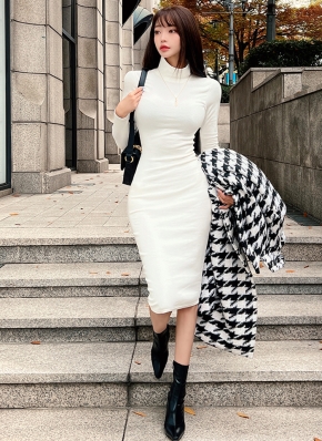 起毛ハイネックタイトワンピース | レディースファッション通販 - DHOLIC