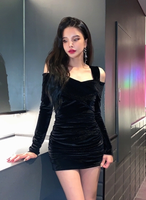 AlexanderWang★ ベルベット ミニワンピース オフショルダー 1525781_21673428_k3.jpg